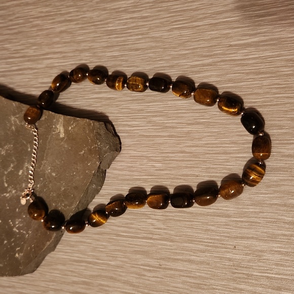 *Sterling Silver and Tigers Eye Necklace NWOT - Picture 1 of 5